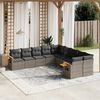 vidaXL Set Divano da Giardino 10 pz con Cuscini Grigio in Polyrattan