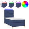 vidaXL Letto a Molle con Materasso e LED Blu 80x200 cm in Tessuto