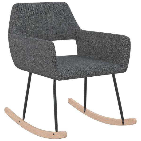 vidaXL Sedia a Dondolo Grigio Scuro in Tessuto
