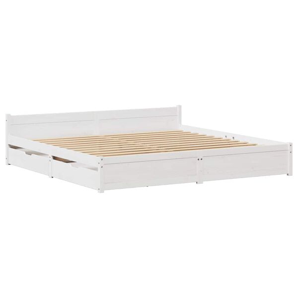 vidaXL Letto senza Materasso Bianco 160x200 cm Legno Massello di Pino