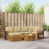vidaXL Set divano sezionale con cuscino 7 pcs Naturale e Beige