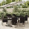 vidaXL Set da Pranzo da Giardino 7 pz Nero con Cuscini in Polyrattan