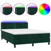 vidaXL Letto a Molle con Materasso e LED Verde Scuro 140x200cm Velluto