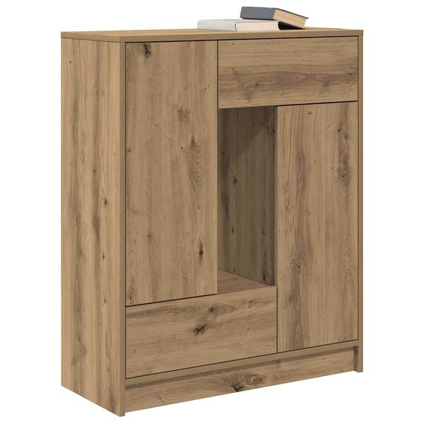 vidaXL Credenza con Cassetti e Ante Rovere Artigianale 73x31x90 cm