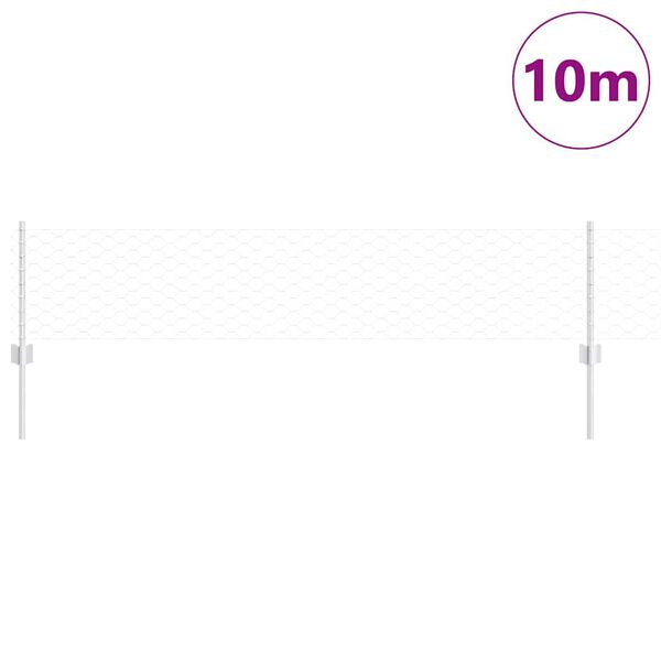 vidaXL Recinzione con Posto Argento 0,4 x 10 m Acciaio