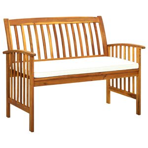 vidaXL Panchina da Giardino con Cuscino 119 cm Legno Massello d'Acacia