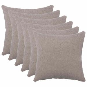 vidaXL Federa 6 pcs HEERLEN Grigio Chiaro 30 x 30 cm Boucl&eacute;