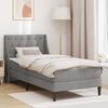 vidaXL Struttura letto con materasso Grigio chiaro 90 x 190 cm Velluto