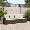 vidaXL Set Divano da Giardino 4 pz con Cuscini Marrone in Polyrattan