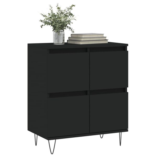 vidaXL Credenza Nero 60x35x70 cm in Legno Multistrato