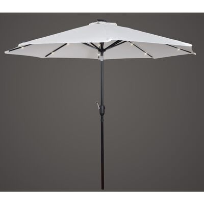 Ombrellone solare a LED, parasole ? 2.7m. poliestere, bianco