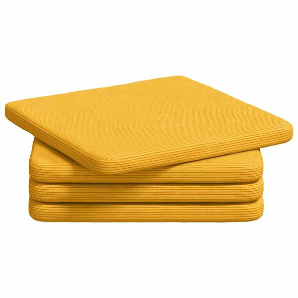 vidaXL Cuscini per Seduta 4 pcs Giallo Chiaro 40 x 40 x 3 cm