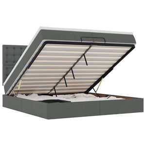 vidaXL Struttura Letto Pouf con Materassi 200x200 cm in Tessuto