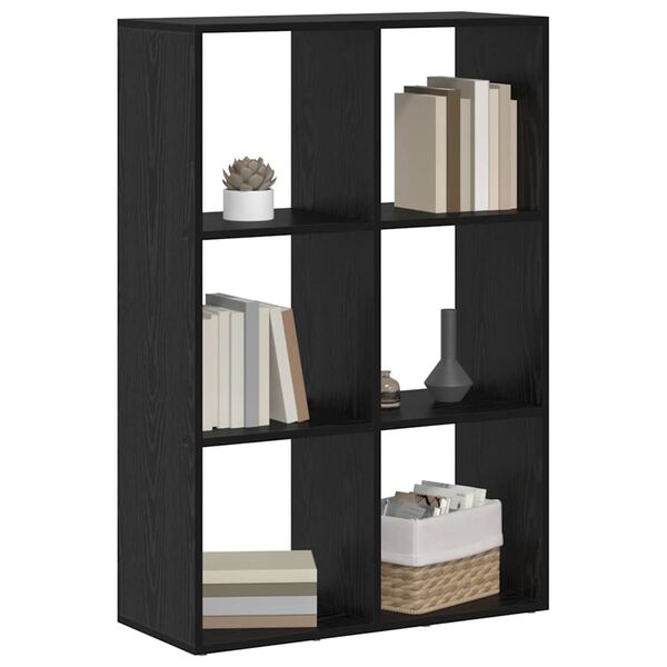 vidaXL Armadio per Libri Rovere Nero 69,5 x 29 x 103,5 cm