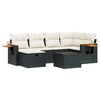 vidaXL Set Divani da Giardino con Cuscini 7pz Nero Polyrattan