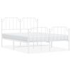 vidaXL Giroletto con Testiera e Pediera Metallo Bianco 140x190 cm