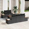 vidaXL Set Divano da Giardino con cuscino 6 pcs Nero Poly Rattan