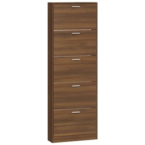 vidaXL Scarpiera Rovere Marrone 59x17x169 cm in Legno Multistrato