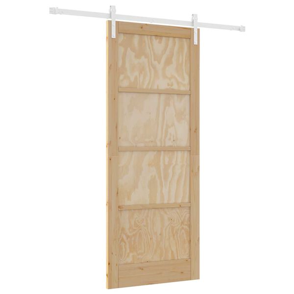 vidaXL Porta scorrevole Marrone 86 x 211 cm Pino massello