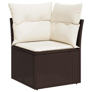vidaXL Divano Angolare da Giardino con Cuscini in Polyrattan Marrone