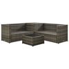 vidaXL Set Divani da Giardino 4 pz con Cuscini in Polyrattan Grigio
