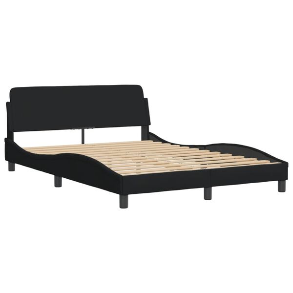 vidaXL Letto con Materasso Hvar Nero 140x190 cm in Tessuto