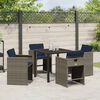 vidaXL Set da Pranzo per Giardino con cuscino 5 pcs Grigio polyrattan