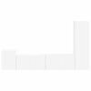 vidaXL Set mobile TV Montaggio a parete 4 pcs Bianco Legno multistrato