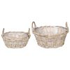 vidaXL Cesto per Piante GENDT 2 pz Grigio naturale Rattan Kubu