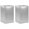 vidaXL Vaso da giardino 2 pz Argento 40 x 40 x 50 cm Acciaio zincato