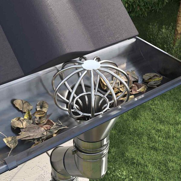 vidaXL Protezione Foglie per Grondaia 2 pcs Argento 50 mm