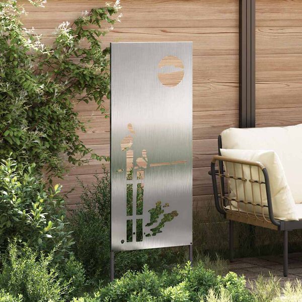vidaXL Schermo per privacy in giardino Traforo Argento 50 x 140 cm