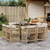 vidaXL Set da Pranzo da Giardino 9 pz con Cuscini Beige in Polyrattan