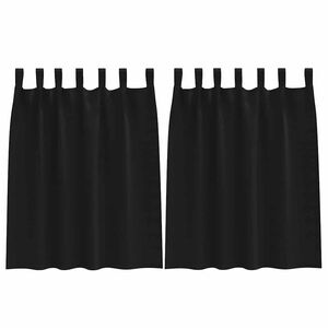 vidaXL Tende Blackout con Anelli 2 pz Nero 140 x 140 cm Poliestere