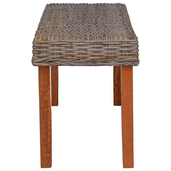 vidaXL Panca 110 cm in Rattan Naturale Kubu e Massello di Mogano