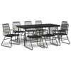 vidaXL Set da Pranzo da Giardino 9 pz Nero in Rattan PVC