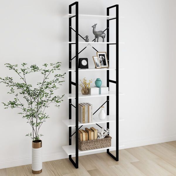 vidaXL Scaffale Alto Bianco 80x30x210 cm in Legno Multistrato