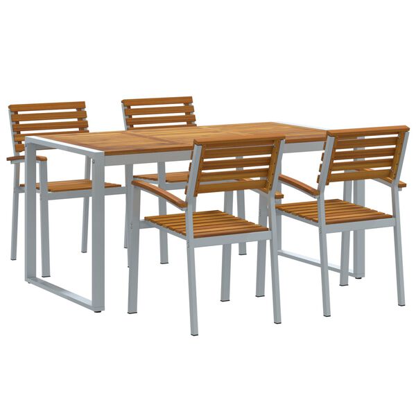 vidaXL Set da Pranzo per Giardino 5 pcs Grigio