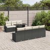 vidaXL Set Divano da Giardino con cuscino 8 pcs Nero polyrattan