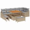 vidaXL Set Divano da Giardino con cuscino 9 pcs Beige e Grigio Chiaro