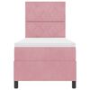 vidaXL Letto a Sorgente LED con materasso Rosa 80 x 200 cm Velluto