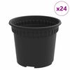 vidaXL Vaso Rotondo per Fiori 24 pz Nero &Oslash; 12,5 x 10 cm Plastica