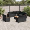 vidaXL Set Divani da Giardino 12 pz con Cuscini Nero in Polyrattan