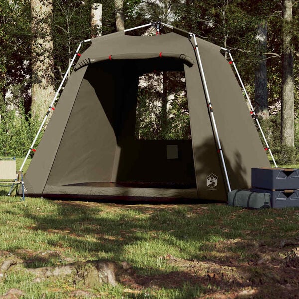 vidaXL Tenda da Pesca 4 Persone Verde Oliva a Rilascio Rapido