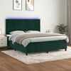vidaXL Letto a Molle con Materasso e LED Verde Scuro 180x200cm Velluto