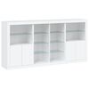 vidaXL Credenza con Luci LED Bianca 202x37x100 cm