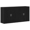 vidaXL Credenza 2 pz Rovere Nero 79 x 38 x 80 cm Legno ingegnerizzato
