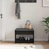 vidaXL Panca per ingresso con cuscino Rovere Nero 63 x 38 x 45 cm