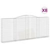 vidaXL Cesti Gabbioni ad Arco 8 pz 400x30x160/180 cm Ferro Zincato