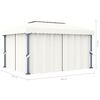 vidaXL Gazebo con Tende 4x3 cm Bianco Crema Alluminio